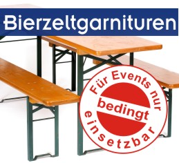Hochwertige Bierzeltgarnituren mieten Erding | Top-Ware Gepflegte Bierzeltgarnitur in Event-Qualität (50 cm Tischbreite) für private Feiern und Firmenevents in Erding.